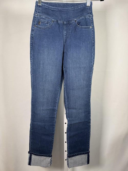 NWT Belle by Kim Gravel Women's Pull-On Cuffed Ankle Jeans Size 0