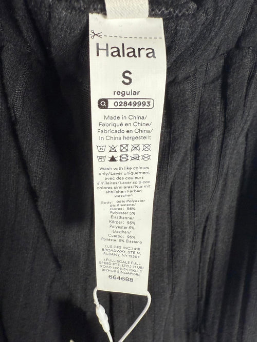 NWT Halara Ribbed Knit High Waisted Wide Leg Pants Black Size Small