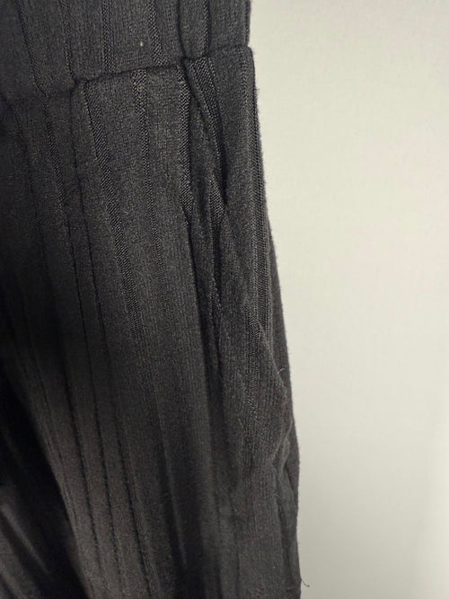 NWT Halara Ribbed Knit High Waisted Wide Leg Pants Black Size Small