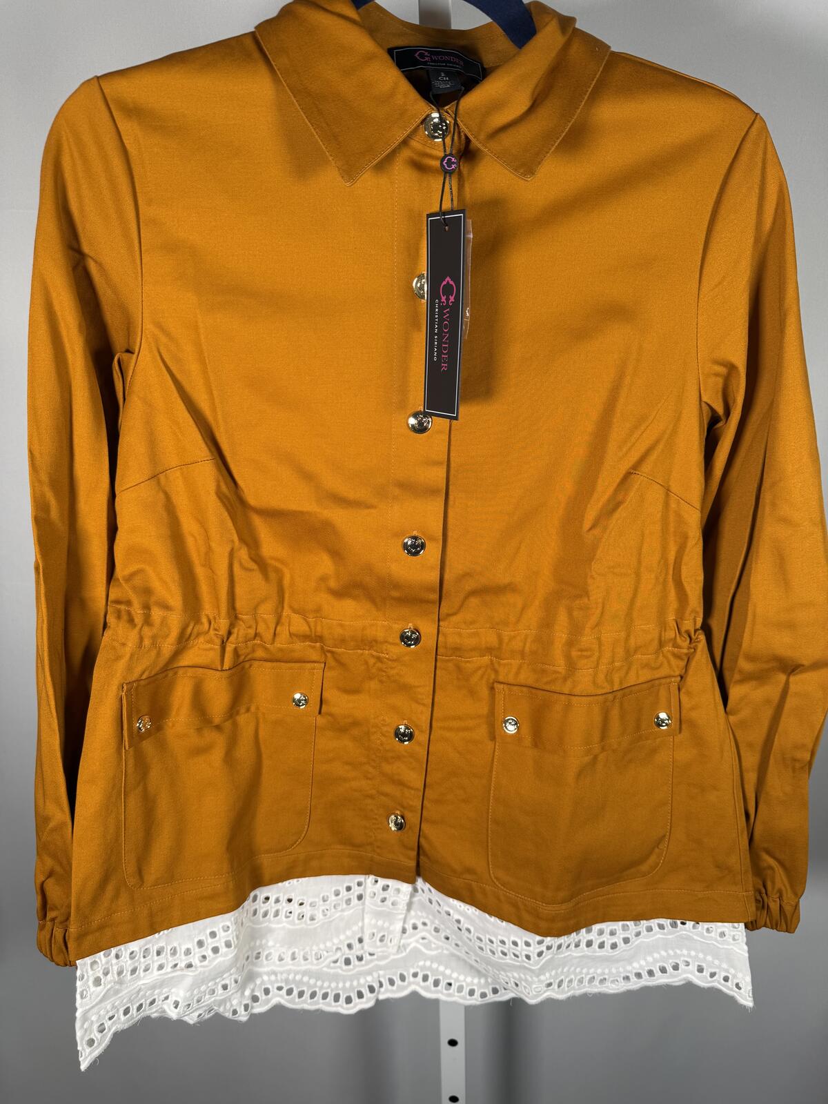 NWT C. Wonder Christian Siriano Honey Ginger Jacket Eyelet Hem Size Small