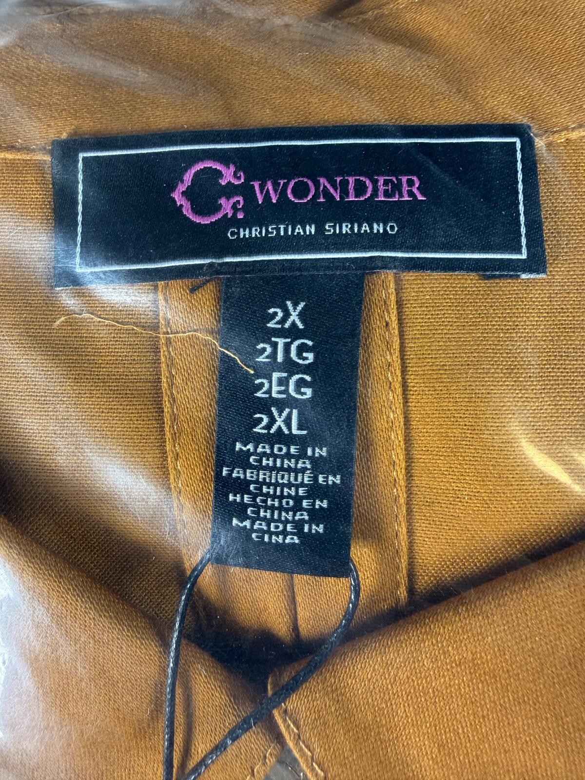 NWT C. Wonder Christian Siriano Honey Ginger Jacket Eyelet Hem Size 2X