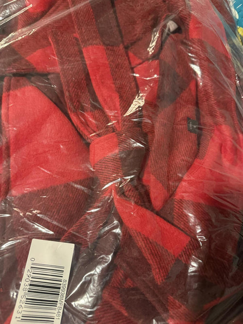 NWT G by Giuliana Women's Black Label Plaid Trench Coat Red Size Small