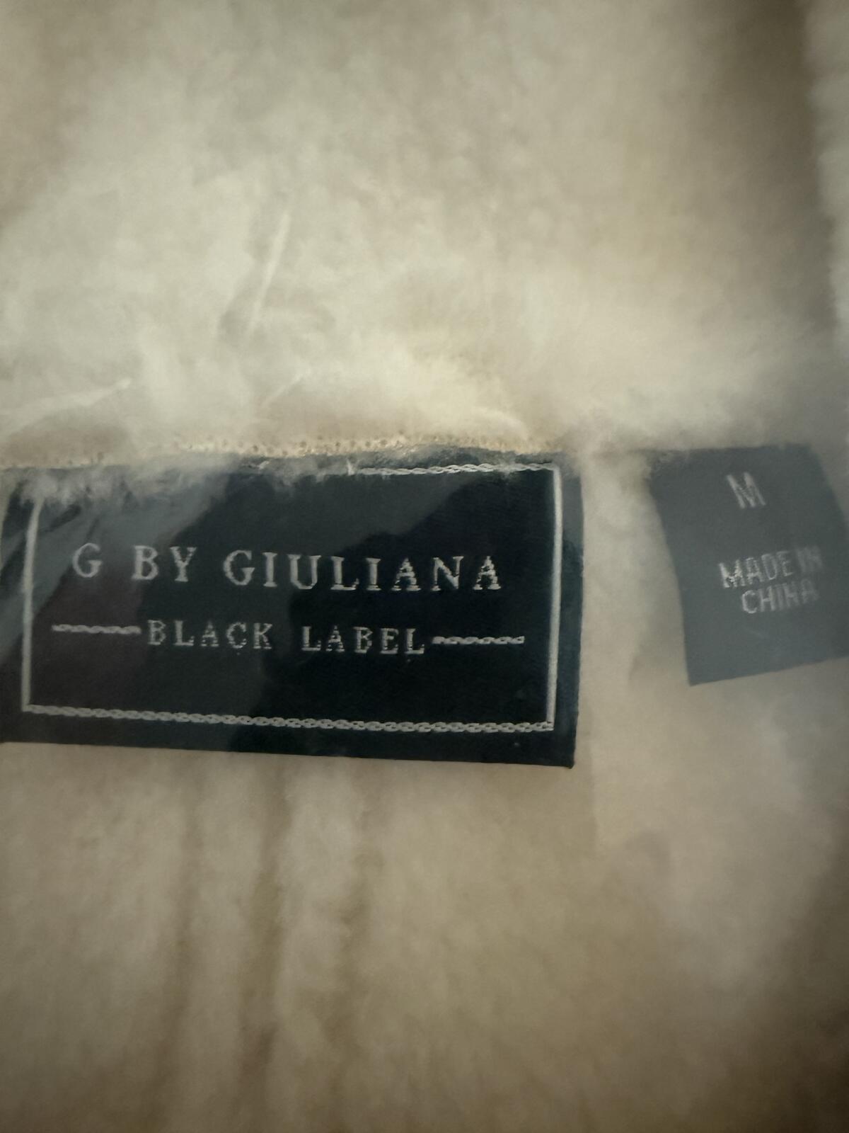 NWT G by Giuliana Faux Suede Shearling Zip Front Coat White Size Medium