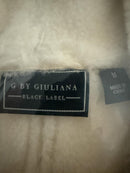 NWT G by Giuliana Faux Suede Shearling Zip Front Coat White Size Medium