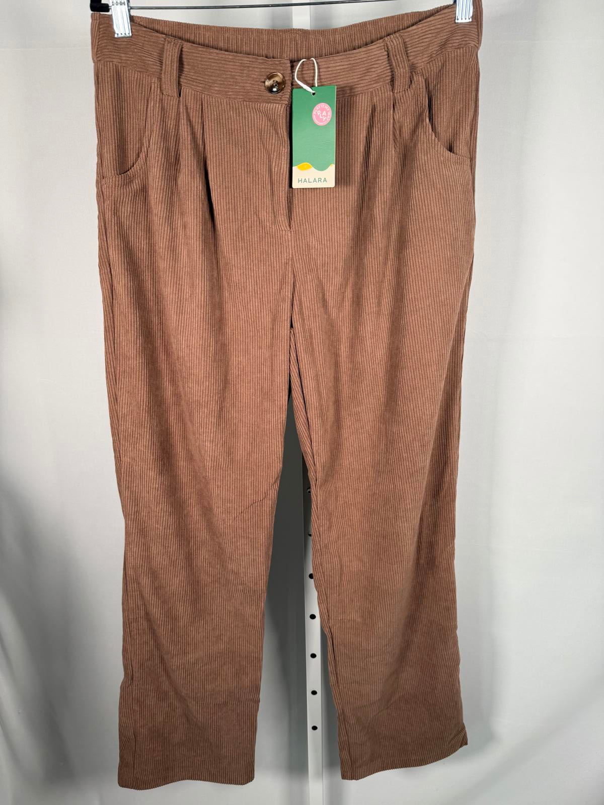 NWT Halara High Waisted Corduroy Casual Pants Cocoa Brown Size Large Tall