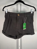 NWT Halara Mid Rise Pocket Corduroy Casual Shorts Black Medium