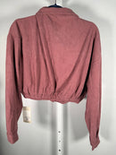 NWT Halara Pocket Cropped Corduroy Casual Jacket Mauvewood Large