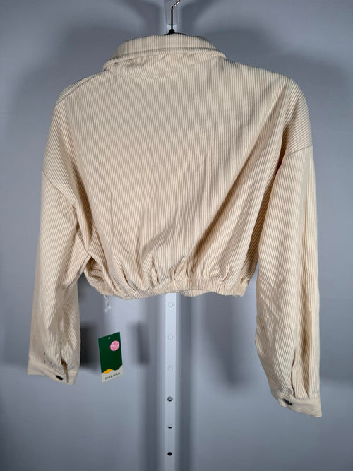 NWT Halara Pocket Cropped Corduroy Casual Jacket Cloud Cream Size Small