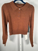 NWT Halara Front Long Sleeve Casual Sweater Sorrel Horse Size Small