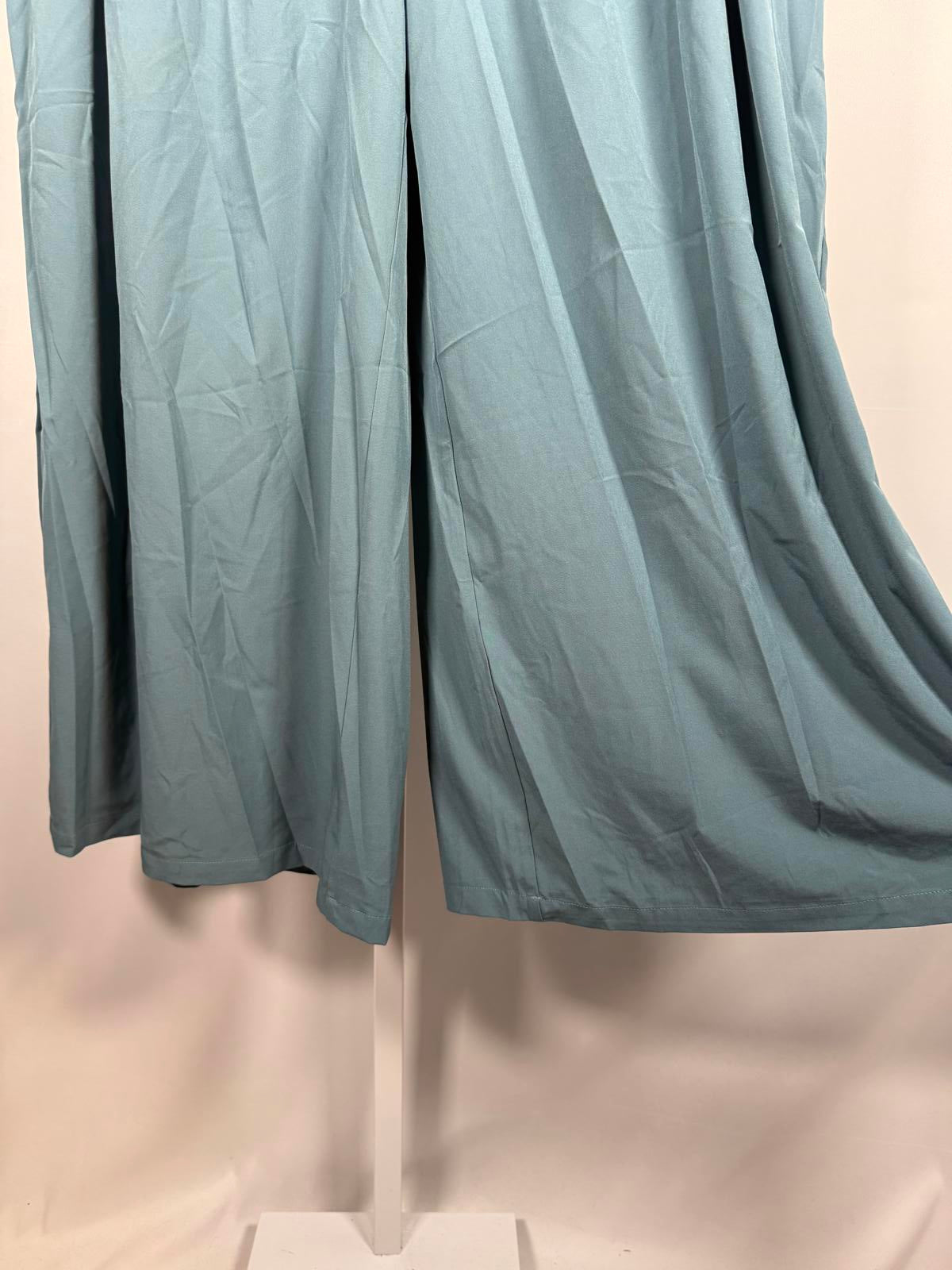 NWT Halara Breezeful Blue High Waist Shirred Flowy Palazzo Pants Size Large