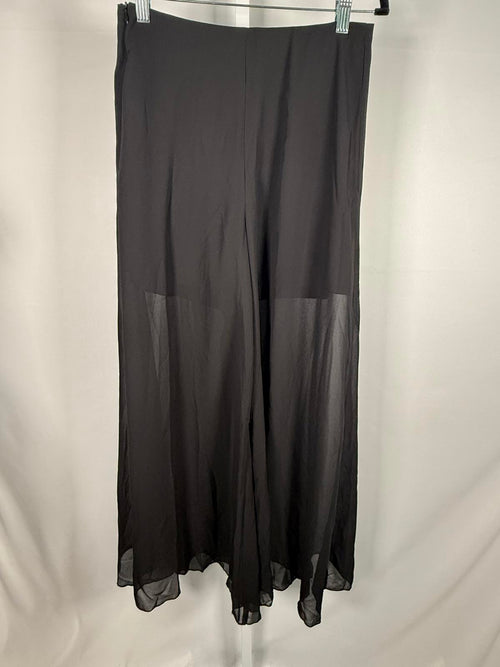 NWT Halara High Waisted 2-in-1 Mesh Wide Leg Flowy Dance Pants Black Size Small