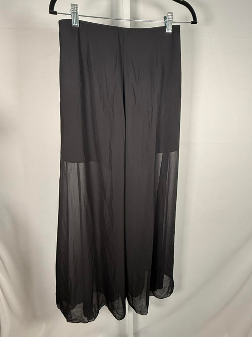 NWT Halara High Waisted 2-in-1 Mesh Wide Leg Flowy Dance Pants Black Size Small