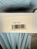 NWT Mac Duggal 70191 Powder Blue Pleated High-Low Maxi Dress Size 2