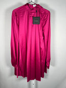 NWT Ieena for Mac Duggal 55968 Fuchsia Satin Long Sleeve Shirt Dress Size 6