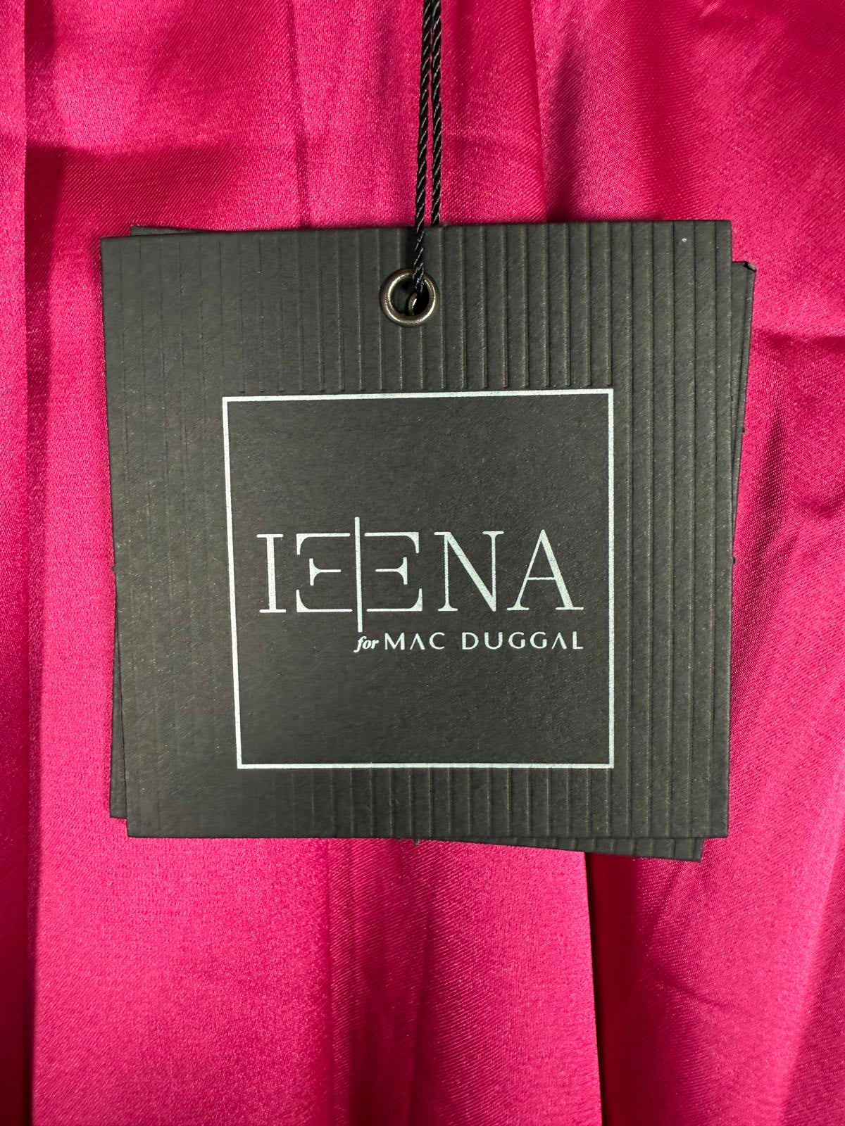 NWT Ieena for Mac Duggal 55968 Fuchsia Satin Long Sleeve Shirt Dress Size 6
