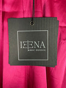 NWT Ieena for Mac Duggal 55968 Fuchsia Satin Long Sleeve Shirt Dress Size 6