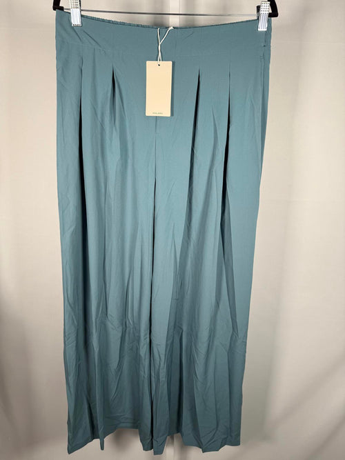 NWT Halara Breezeful Blue High Waist Shirred Flowy Palazzo Pants Size Large