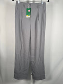 NWT High Waisted Zipper Pocket Shirred Straight Leg Work Pants Gray Size Small