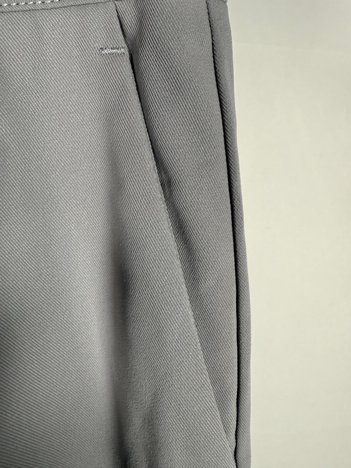 NWT High Waisted Zipper Pocket Shirred Straight Leg Work Pants Gray Size Small