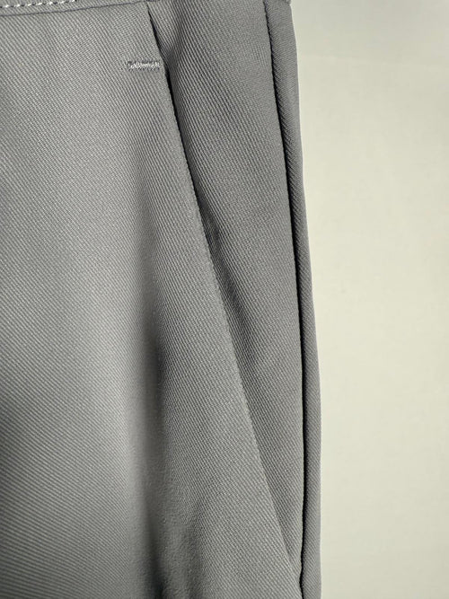 NWT High Waisted Zipper Pocket Shirred Straight Leg Work Pants Gray Size Small
