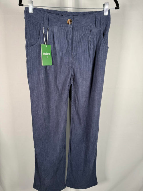 NWT Halara Mid Rise Zipper Pocket Corduroy Blue Casual Pants Size Small