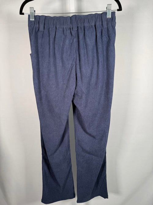 NWT Halara Mid Rise Zipper Pocket Corduroy Blue Casual Pants Size Small