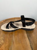 NWB Everlane The ReNew Teddy Sport Sandal Black/Cream Women's Size 7