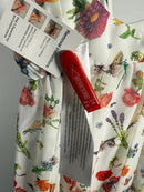 NWT Mac Duggal Apparel White Butterfly Print Ruffle Hem Mini Dress Size 6