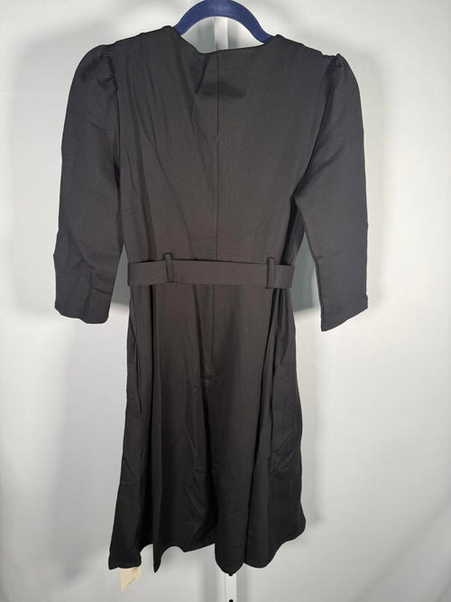 NWT Halara Round Neck Zipper Belted Pocket Midi Fit And Flare Work Dress Size XL