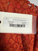 NWT Endless Rose Cut Back Detail Lace Bodysuit Rust Size Large