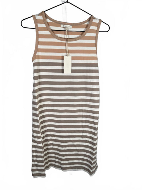 NWT Z Supply Aya Striped Dress Washed Taupe Size Large