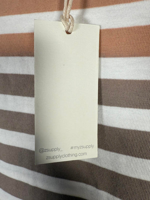 NWT Z Supply Aya Striped Dress Washed Taupe Size Large