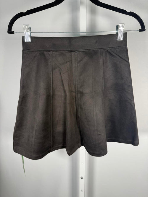 NWT Halara High Waisted 2-in-1 A Line Suede Mini Skirt Black Size Small