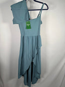NWT Halara Breezeful High Low 2-Piece Pocket Midi Dress Stone Blue XS