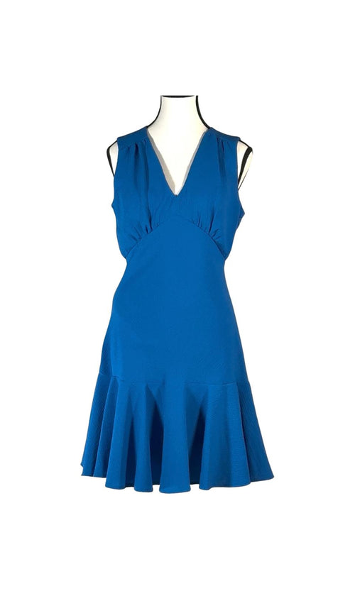 NWT Taylor Women's Sleeveless V-Neck Shirred Sheath Dress Blue Size 8