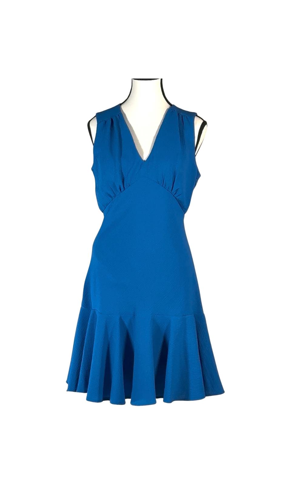 NWT Taylor Women's Sleeveless V-Neck Shirred Sheath Dress Blue Size 8