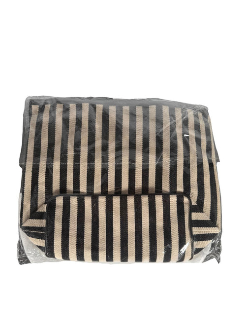 NWT Guadalupe Ife Striped Tote Handbag Black White