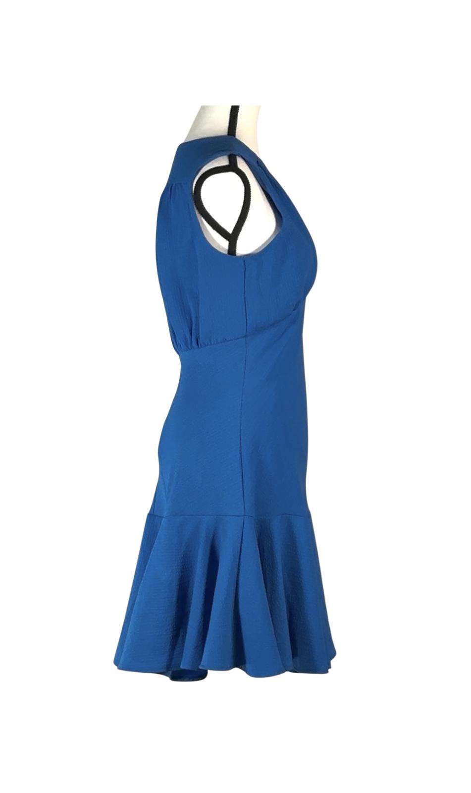 NWT Taylor Women's Sleeveless V-Neck Shirred Sheath Dress Blue Size 8