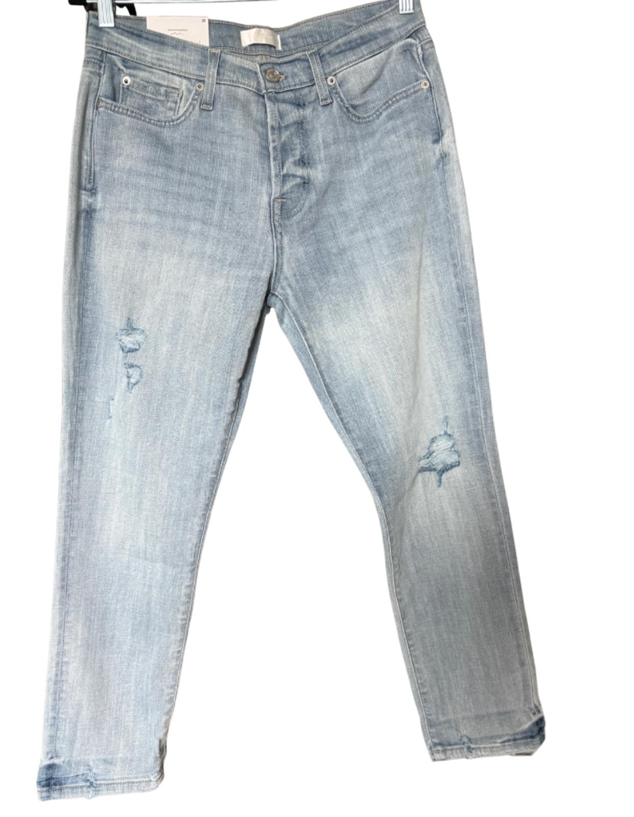 NWT 7 For All Mankind Josefina Slim Boyfriend Jeans Women’s Size 28 Light Wash