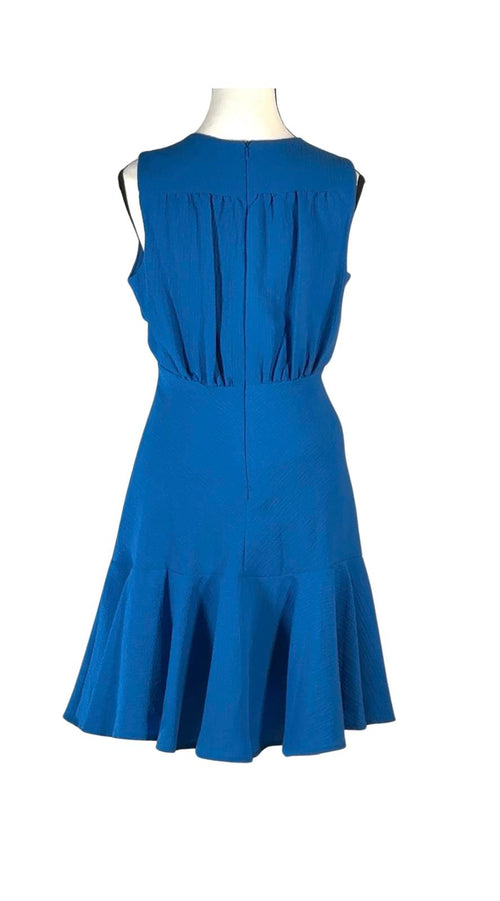 NWT Taylor Women's Sleeveless V-Neck Shirred Sheath Dress Blue Size 8