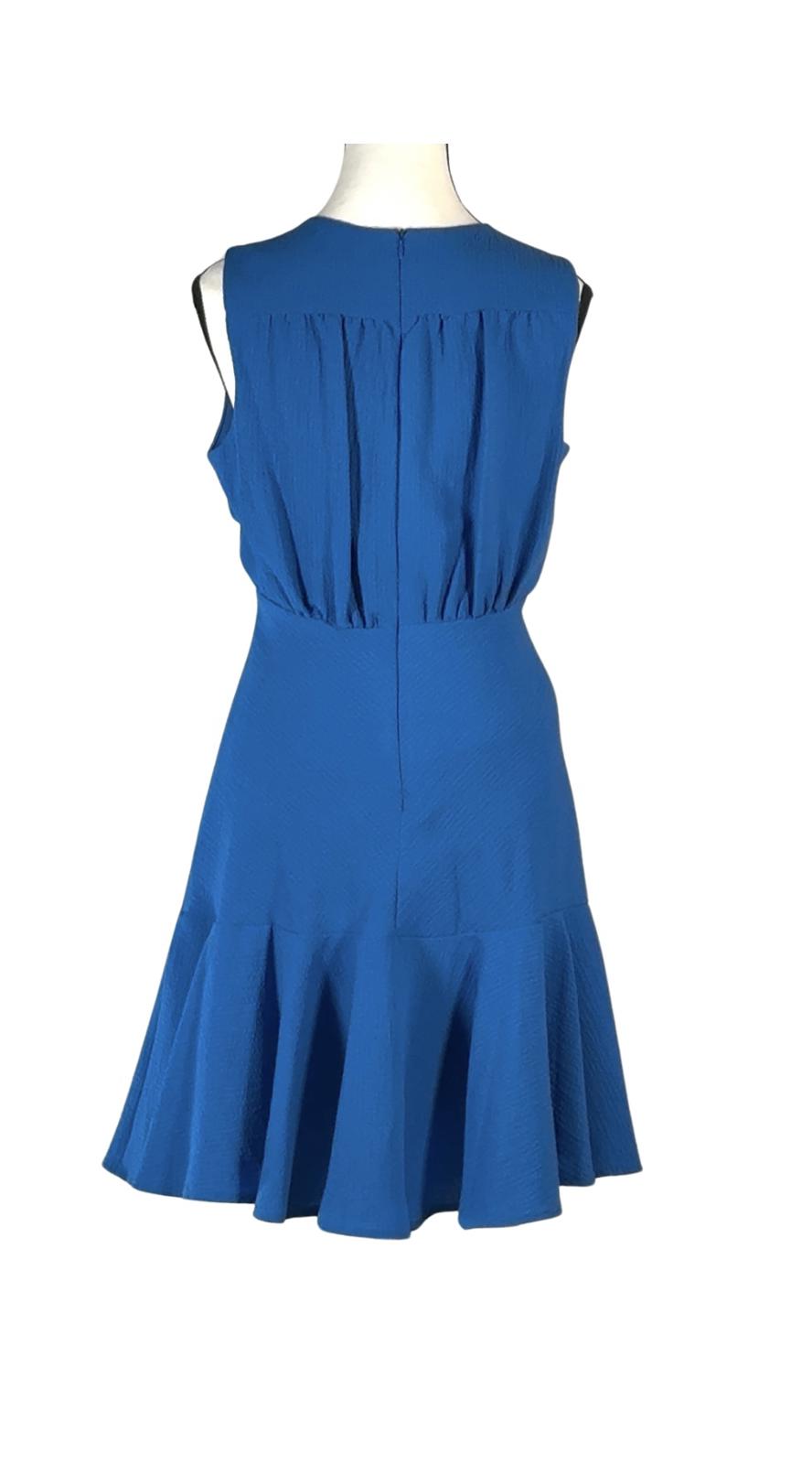 NWT Taylor Women's Sleeveless V-Neck Shirred Sheath Dress Blue Size 8