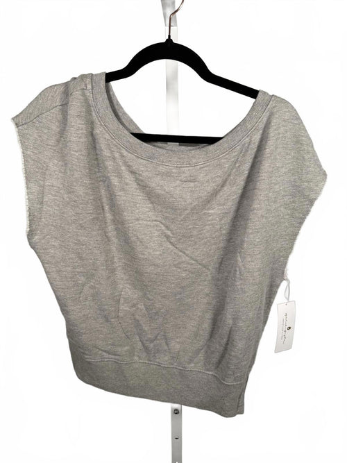 Spiritual Gangster "La Vida" Heather Gray Off The Shoulder Sweatershirt - XS