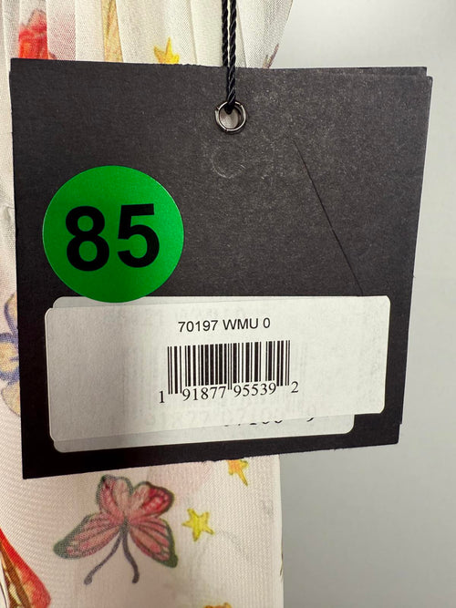 NWT Mac Duggal Apparel White Butterfly Print Ruffle Hem Mini Dress Size 0