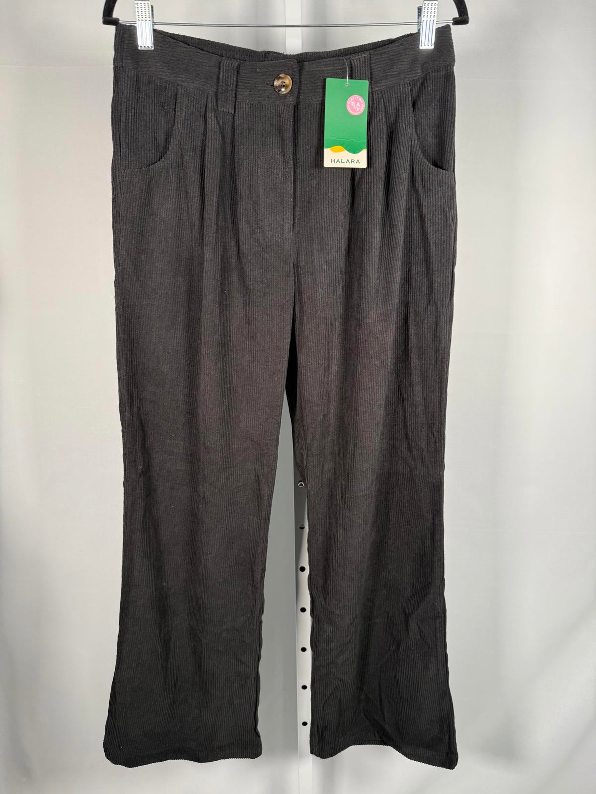 NWT Halara Mid Rise Pockets Straight Leg Corduroy Casual Pants Black Size M