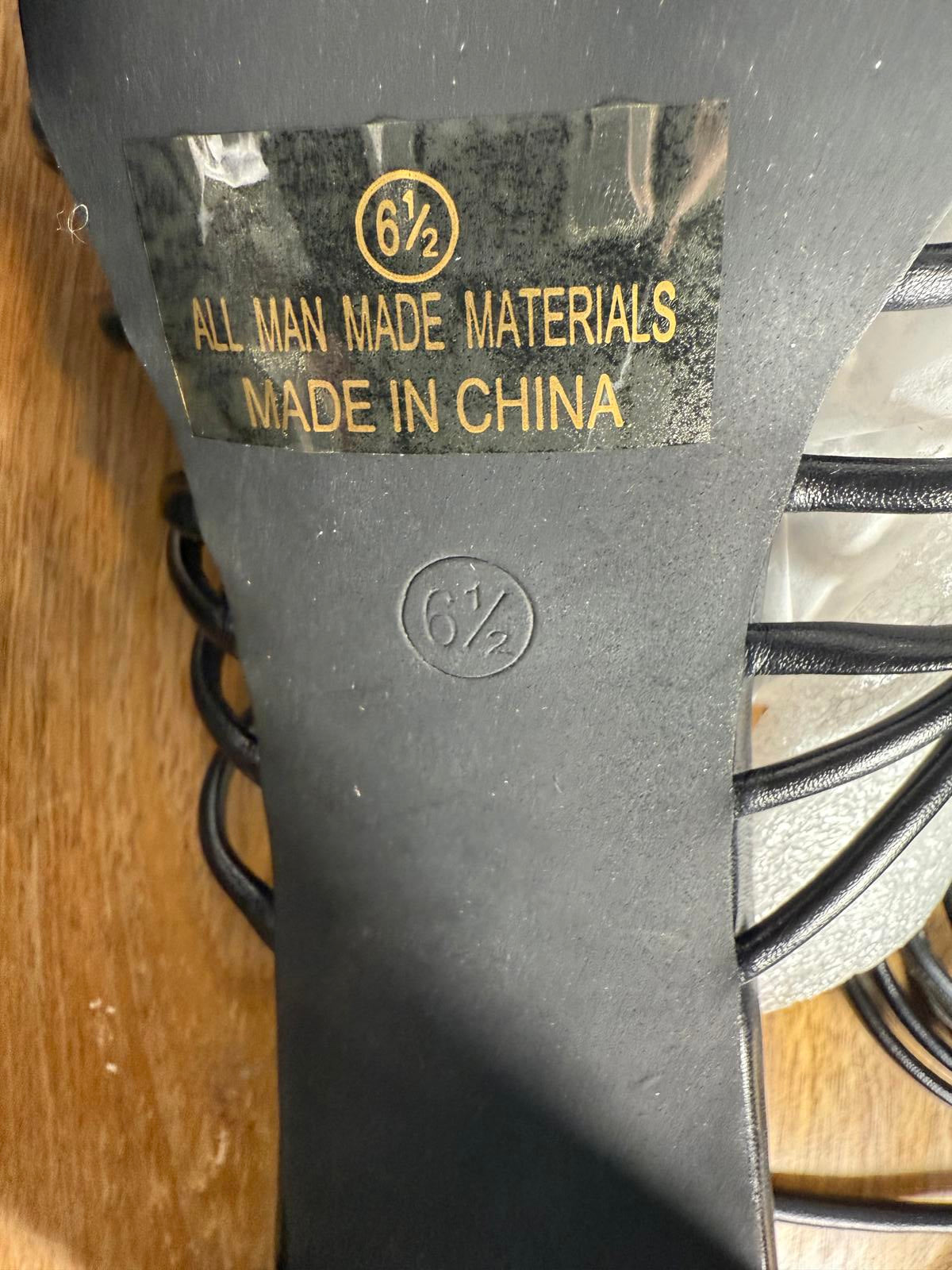 Lulus Finu Black Lace-Up High Heel Sandals - 6.5 NWB