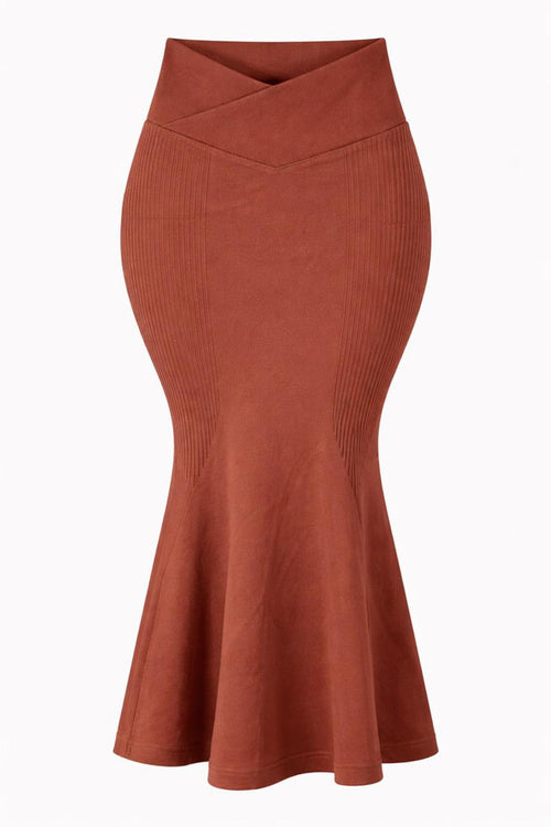 NWT Halara Rust Mermaid Body Con Midi Skirt Size Small