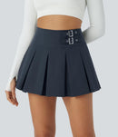NWT Halara High Waisted Buckle 2-in-1 Side Pocket Mini Dance Skirt Size Small