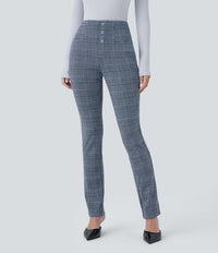 NWT Halara Flex™ High Waisted Houndstooth Plaid Skinny Work Pants Size Small