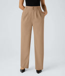 NWT Halara Flex™ High Waisted Shirred Straight Leg Work Pants Size Small Tall