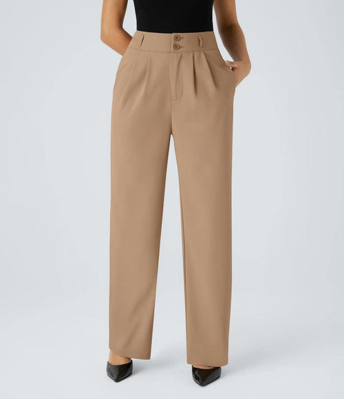 NWT Halara Flex™ High Waisted Shirred Straight Leg Work Pants Size Small Tall